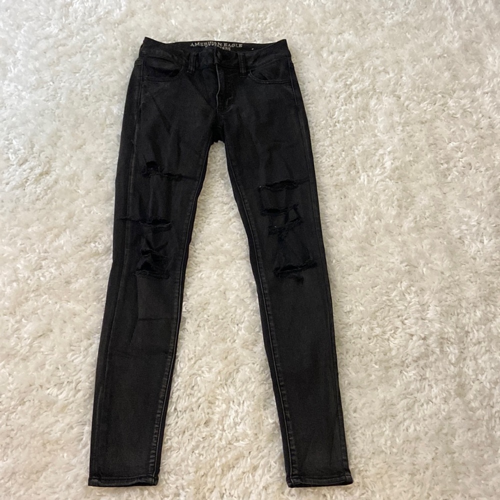 American Eagle Black Ripped Jeans